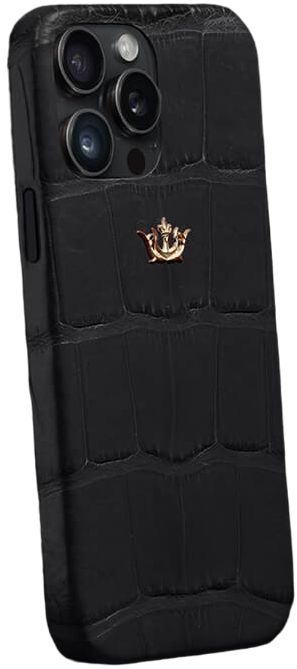 Чехол Caviar Leather Case для iPhone 15 Pro, кожа, черный