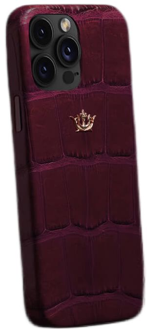Чехол Caviar Leather Case для iPhone 15 Pro, кожа, пурпурный