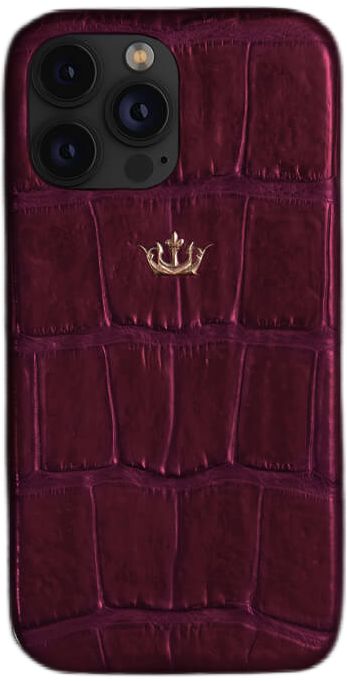 Чехол Caviar Leather Case для iPhone 15 Pro, кожа, пурпурный