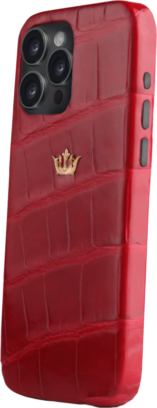 Чехол Caviar Leather Case для iPhone 15 Pro Мах, кожа, красный