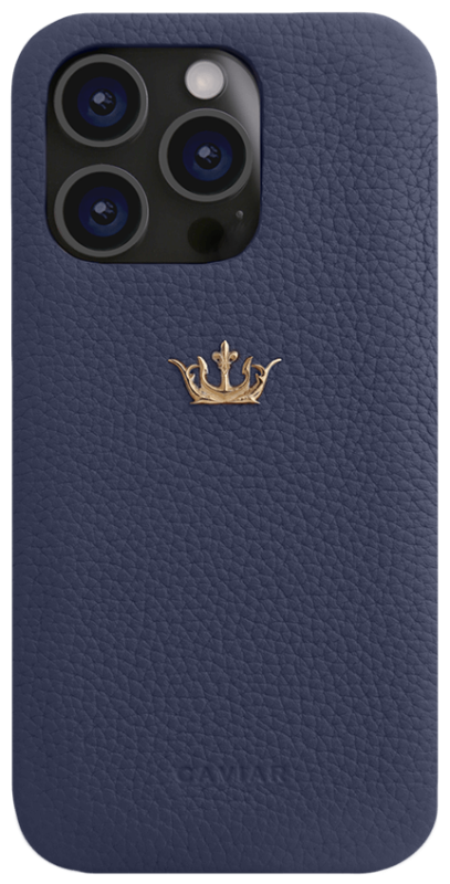 Чехол Caviar Leather Fine Case для iPhone 15 Pro Мах, кожа, синий