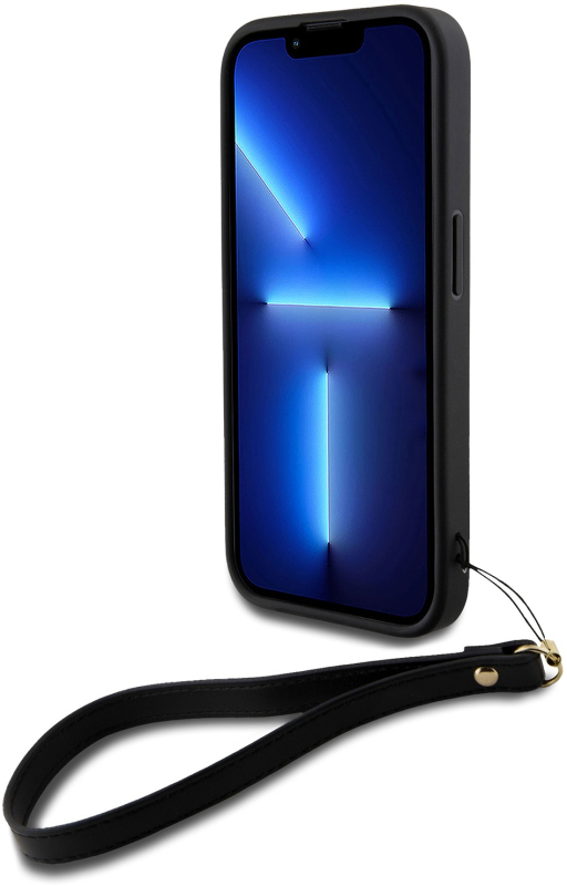 Чехол DKNY Stack с ремешком для iPhone 15 Pro, черный