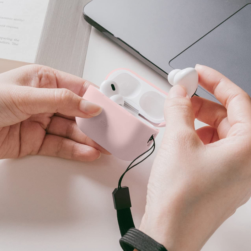 Чехол Elago Silicone для AirPods Pro 2, силикон, розовый