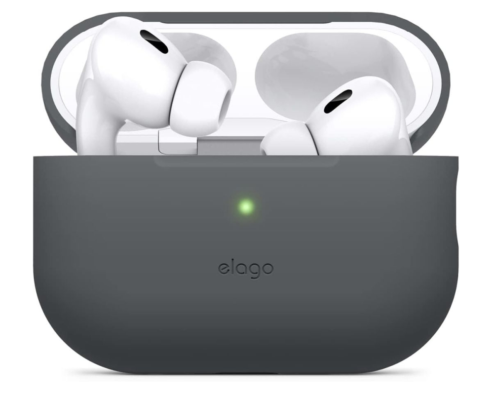 Чехол Elago Silicone для AirPods Pro 2, силикон, темно-серый