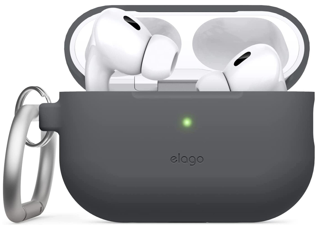 Чехол Elago Silicone Hang для AirPods Pro 2, силикон, темно-серый