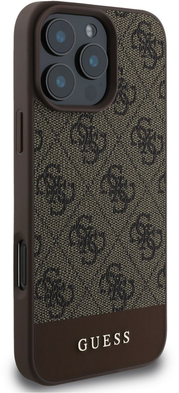 Чехол Guess Bottom для iPhone 16 Pro Max, коричневый