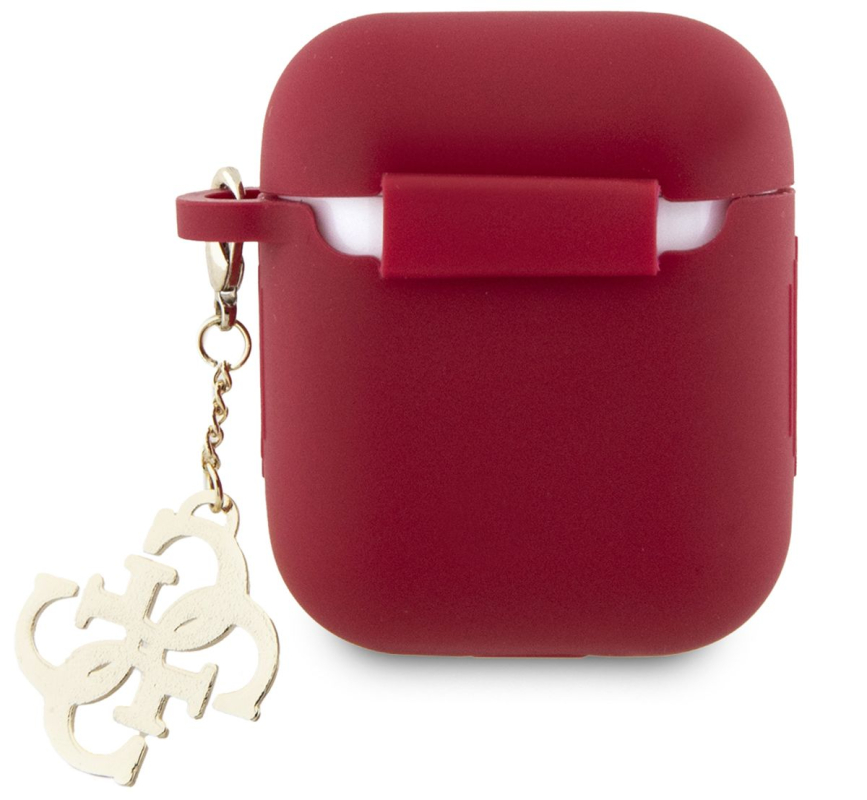 Чехол Guess Diamond Charm для Airpods 1/2, фуксия