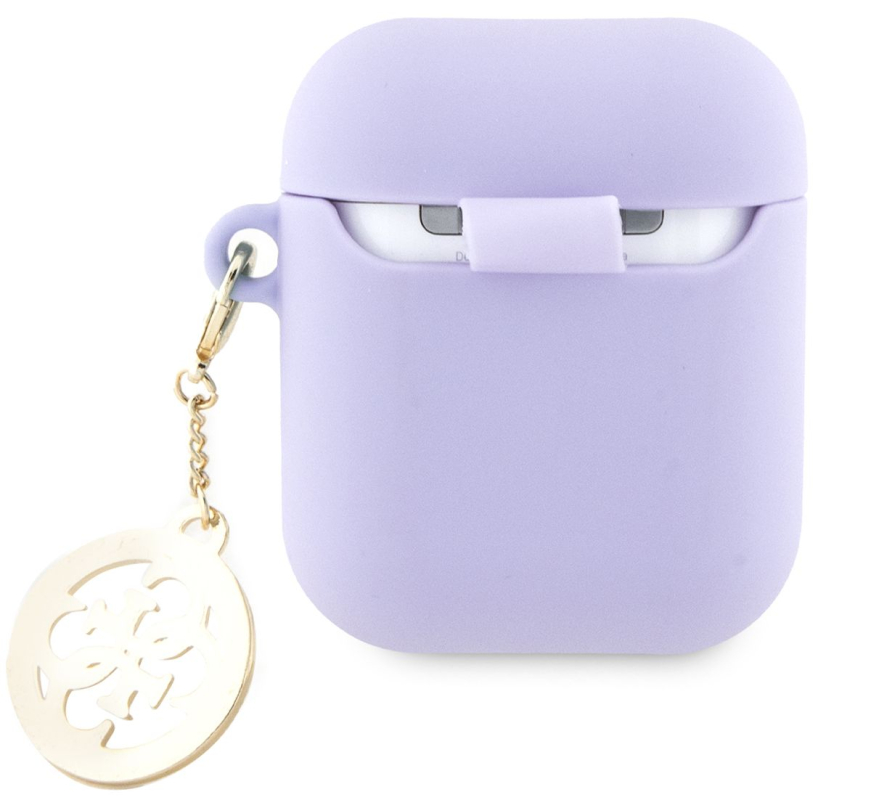 Чехол Guess Diamond Charm для Airpods 1/2, пурпурный