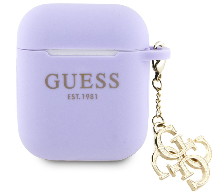 Чехол Guess Diamond Charm для Airpods 1/2, пурпурный