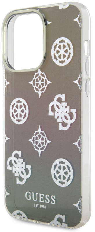 Чехол Guess Peony glitter для iPhone 15 Pro, черный