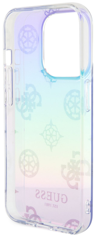 Чехол Guess Peony glitter для iPhone 15 Pro Max, пурпурный