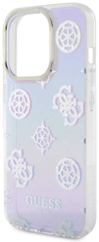 Чехол Guess Peony glitter для iPhone 15 Pro Max, пурпурный