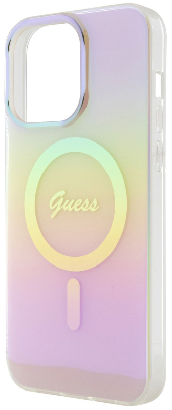 Чехол Guess Script для iPhone 15 Pro MagSafe, розовый