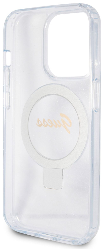 Чехол Guess Script Ring для iPhone 15 Pro Max MagSafe, прозрачный