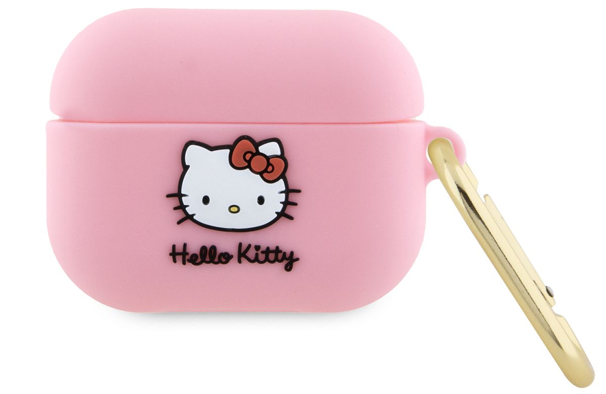 Чехол Hello Kitty 3D Head для Airpods Pro, розовый
