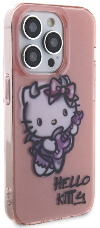 Чехол Hello Kitty Graffiti Guitar для iPhone 15 Pro, розовый