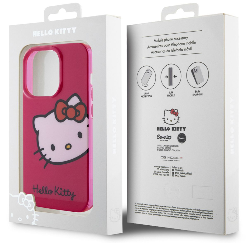 Чехол Hello Kitty Head для iPhone 15 Pro Max, розовый
