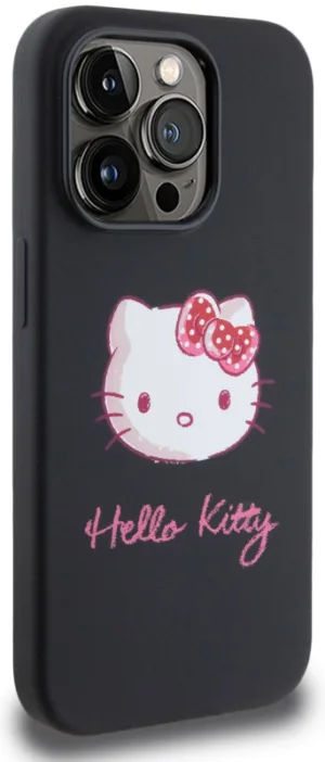 Чехол Hello Kitty Sketch Head для iPhone 15 Pro, розовый/черный