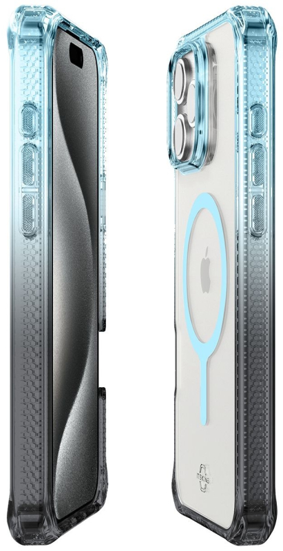 Чехол Itskins HYBRID R PRISM MagSafe для iPhone 16 Pro, голубой