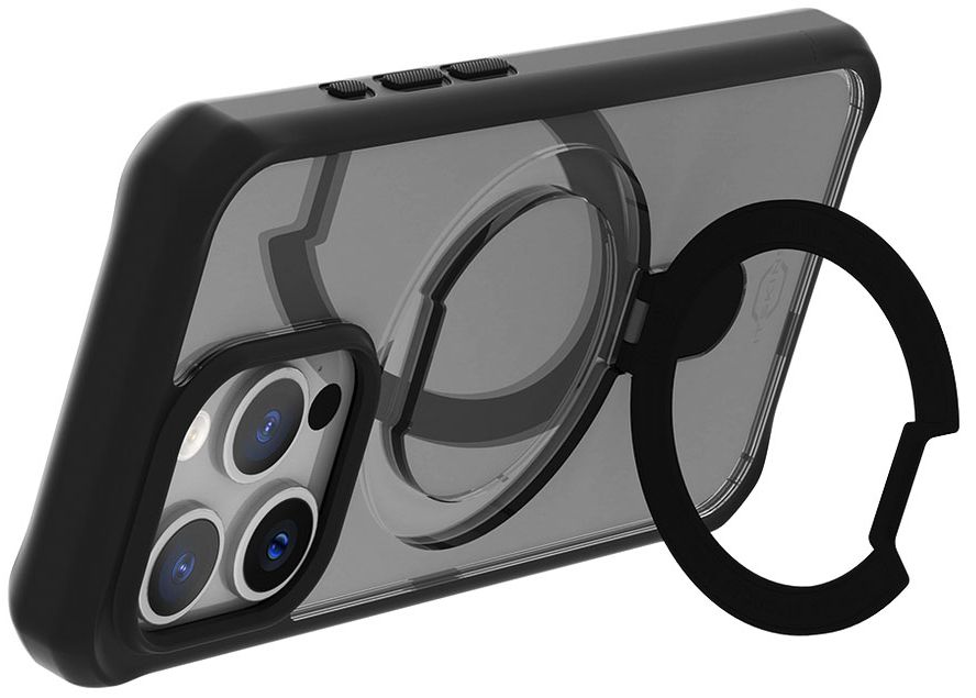 Чехол Itskins HYBRID R STAND для iPhone 15 Pro Max, черный/прозрачный