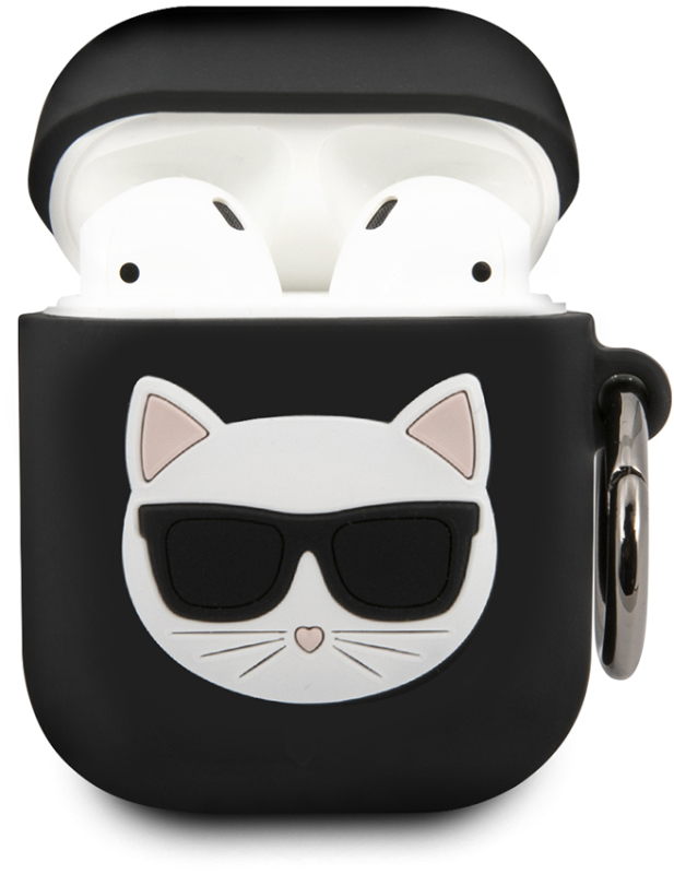 Чехол Karl Lagerfeld & Choupette для AirPods 1/2, черный