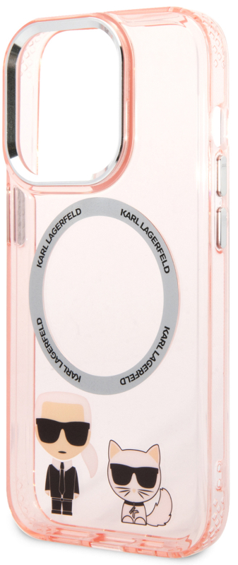 Чехол Karl Lagerfeld & Choupette для iPhone 14 Pro MagSafe, розовый