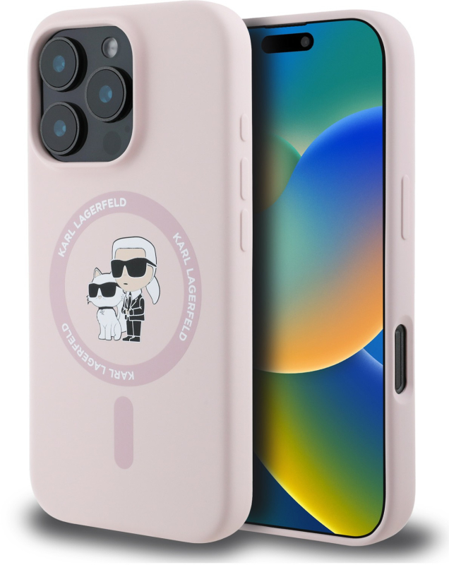 Чехол Karl Lagerfeld Liquid NFT & Choupette MagSafe для iPhone 16 Pro Max, розовый
