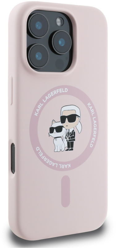 Чехол Karl Lagerfeld Liquid NFT & Choupette MagSafe для iPhone 16 Pro, розовый