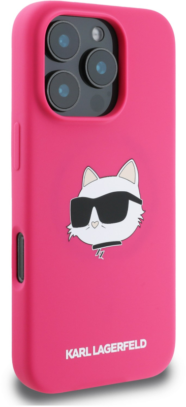 Чехол Karl Lagerfeld Liquid NFT Choupette MagSafe для iPhone 16 Pro, розовый