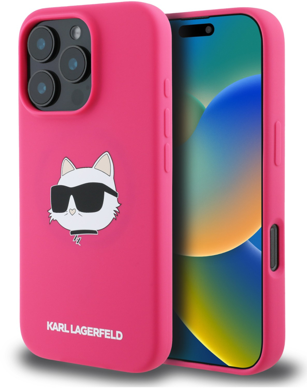 Чехол Karl Lagerfeld Liquid NFT Choupette MagSafe для iPhone 16 Pro, розовый