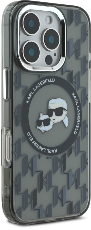 Чехол Karl Lagerfeld Monogram NFT & Choupette MagSafe для iPhone 16 Pro Max, черный