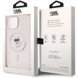 Чехол Karl Lagerfeld NFT Choupette для iPhone 15 MagSafe, розовый