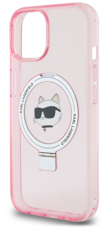 Чехол Karl Lagerfeld NFT Choupette Ring для iPhone 15 MagSafe, розовый