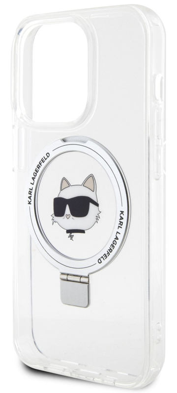 Чехол Karl Lagerfeld NFT Choupette Ring для iPhone 15 Pro MagSafe, белый