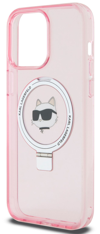Чехол Karl Lagerfeld NFT Choupette Ring для iPhone 15 Pro Max MagSafe, розовый