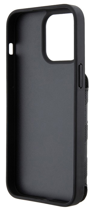 Чехол Karl Lagerfeld Saffiano Monogram Choupette Cardslot для iPhone 15 Pro, черный