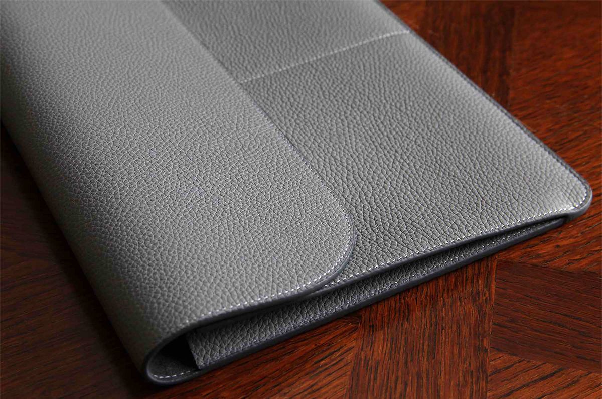 Чехол-конверт Bustha Jump Flap Sleeve для Macbook Air/Pro 14″ (18/22), кожа, темно-серый