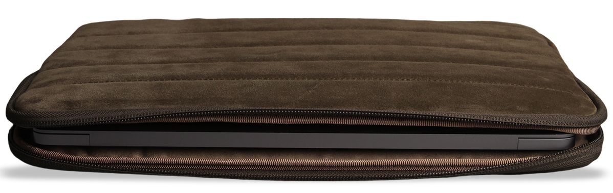 Чехол-конверт Bustha Puffer Sleeve для Macbook Air/Pro 14″ (18/22), кожа/замша, хаки