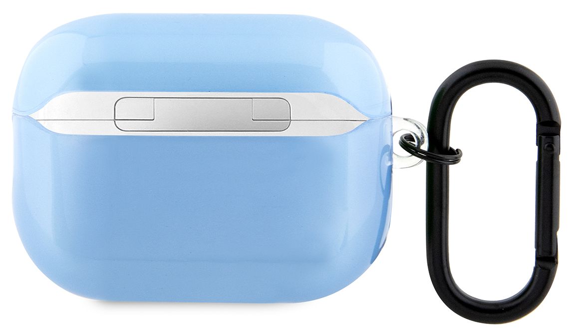 Чехол Lacoste Croc Logo для AirPods Pro 2, силикон, прозрачный/голубой