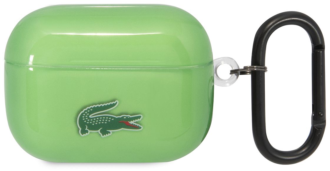 Чехол Lacoste Croc Logo для AirPods Pro, пластик, прозрачный/зеленый