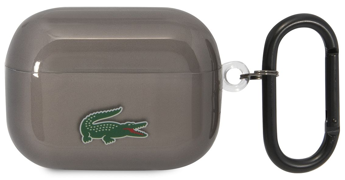 Чехол Lacoste Croc Logo для AirPods Pro, силикон, прозрачный/черный
