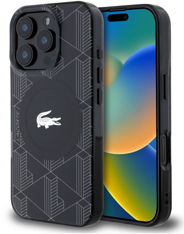 Чехол Lacoste Double Blend MagSafe для iPhone 16 Pro Max, черный