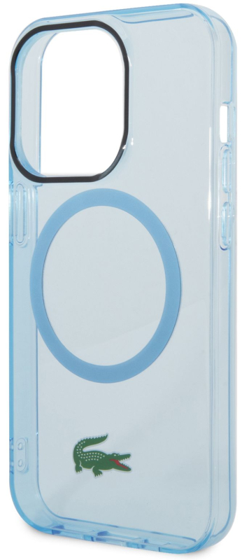 Чехол Lacoste Hard Logo для iPhone 15 Pro MagSafe, светло-голубой