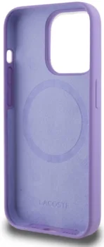 Чехол Lacoste Hard Logo для iPhone 15 Pro Max MagSafe, фиолетовый