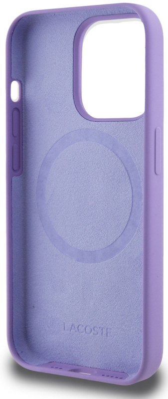 Чехол Lacoste Hard Logo для iPhone 15 Pro Max MagSafe, фиолетовый