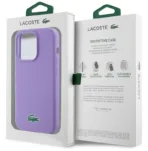 Чехол Lacoste Hard Logo для iPhone 15 Pro Max MagSafe, фиолетовый