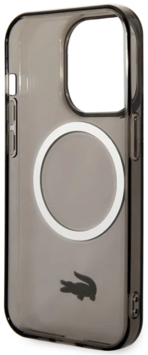 Чехол Lacoste Hard Logo для iPhone 15 Pro Max MagSafe, прозрачный/черный