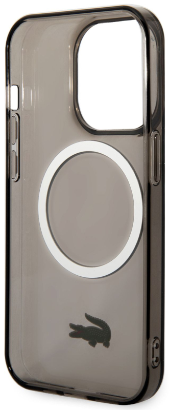 Чехол Lacoste Hard Logo для iPhone 15 Pro Max MagSafe, прозрачный/черный