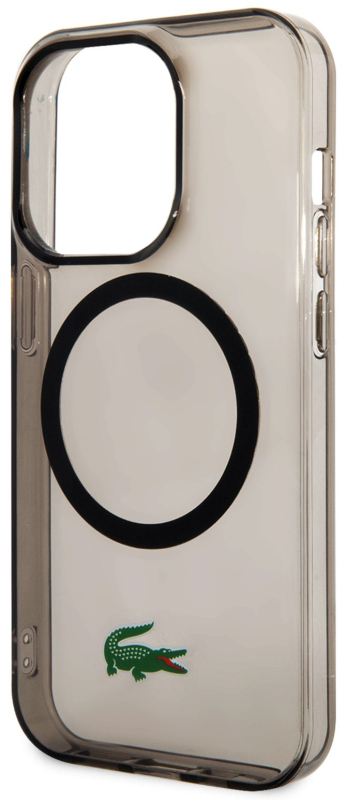 Чехол Lacoste Hard Logo для iPhone 15 Pro Max MagSafe, прозрачный/черный