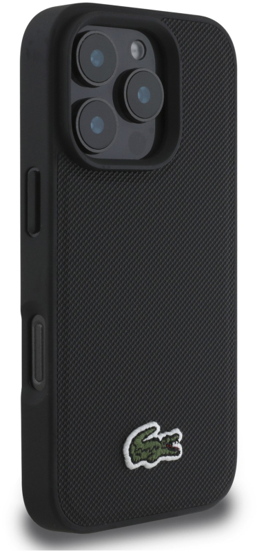 Чехол Lacoste Iconic Woven MagSafe для iPhone 16 Pro, черный